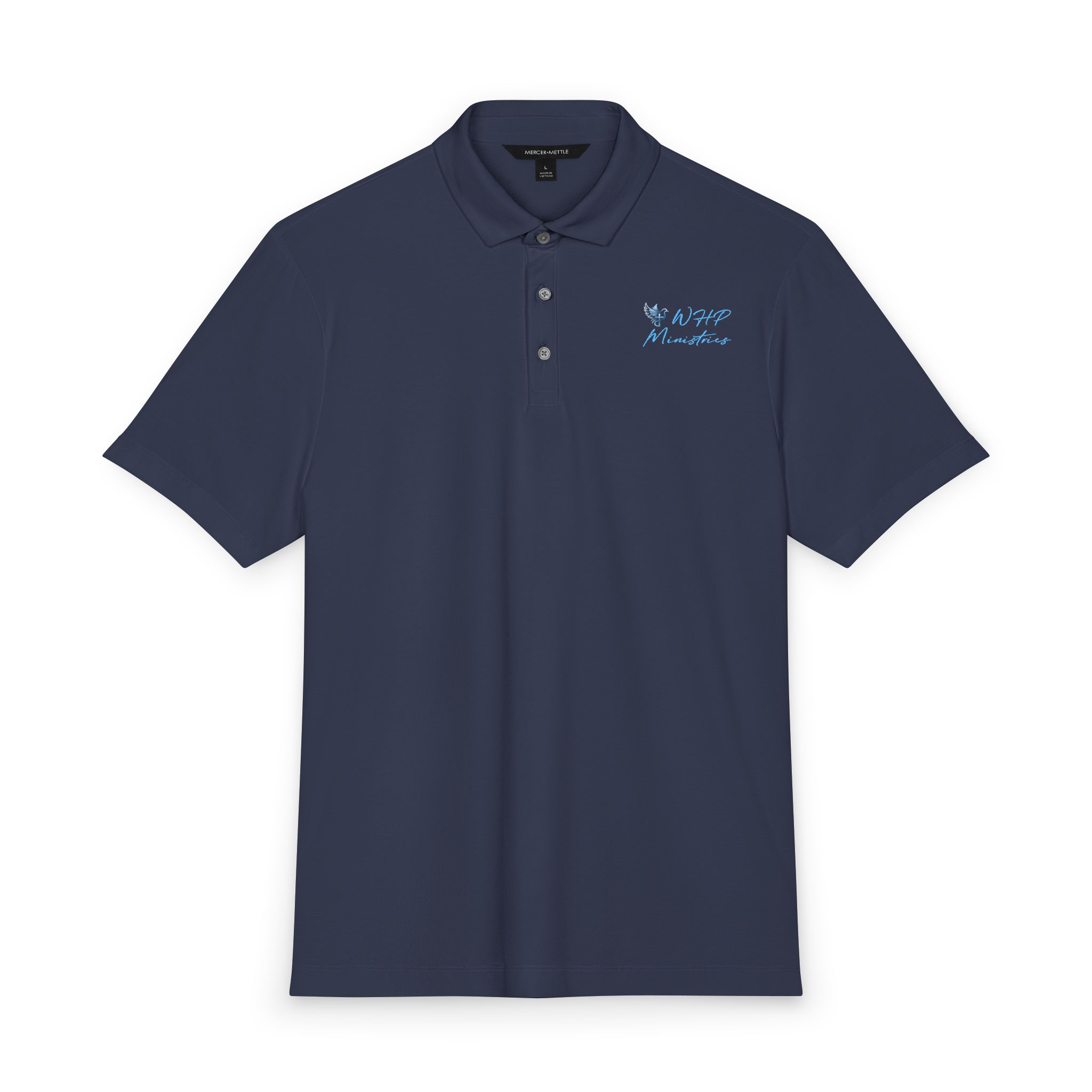 WHP Ministries Logo Mercer+Mettle® Men's Stretch Jersey Polo - Image 3